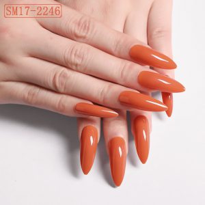 Positive Rred Long Pointed Oval Artificial Nails for Stunning Manicures