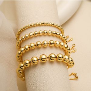 Adjustable Round Beads Pull Bracelet - Stylish String Bead Accessory