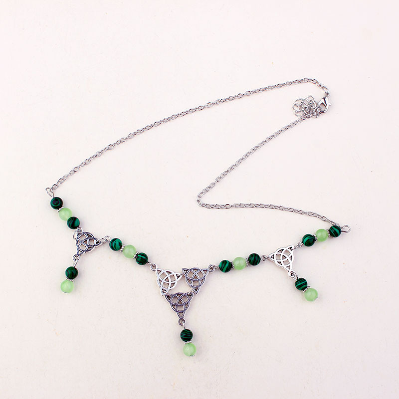 Gothic Irish Knot Neck Peacock Lvzhu Pendant Necklace - Unique Jewelry Gift - Image 4