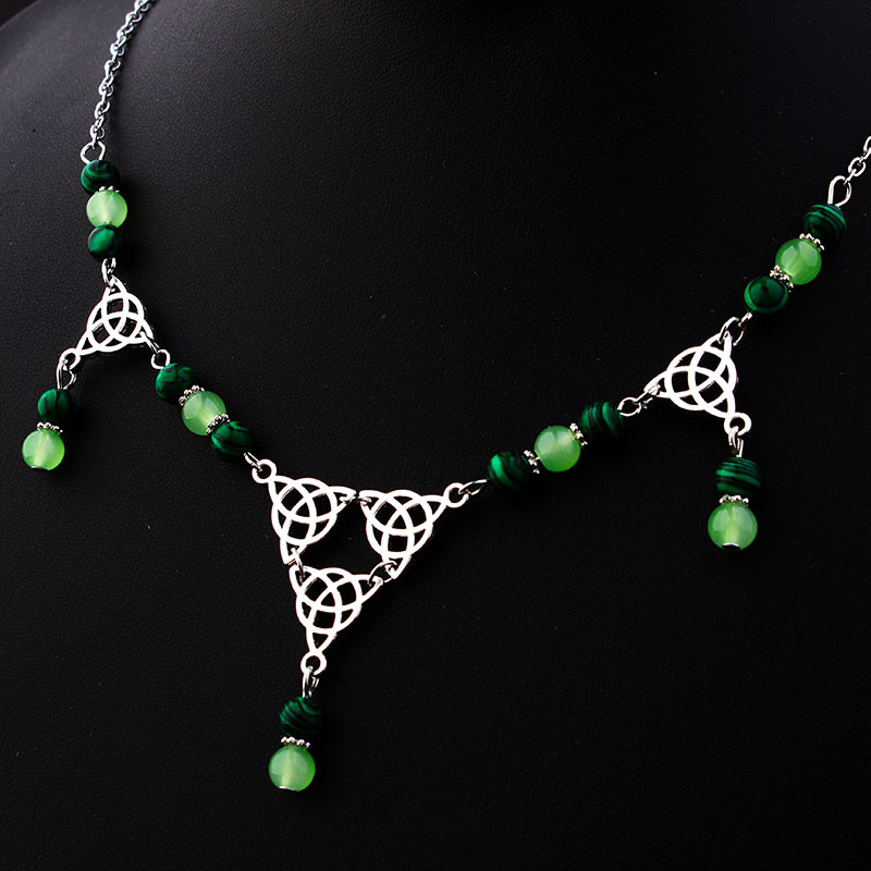 Gothic Irish Knot Neck Peacock Lvzhu Pendant Necklace - Unique Jewelry Gift - Image 9