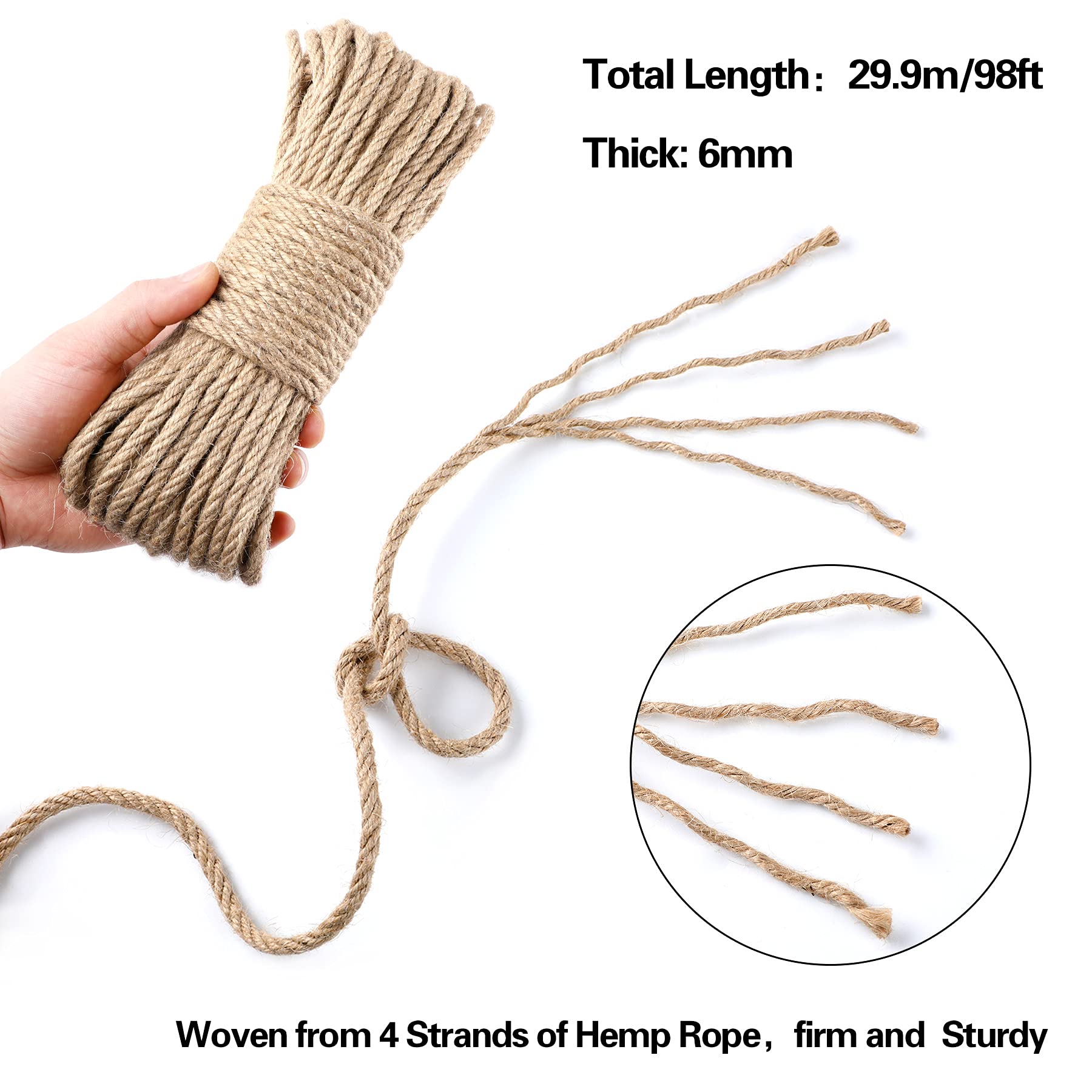 6 Mm 30 M Natural Sisal Rope for Cats – Perfect for DIY Scratching Posts, Cat Accessories & Household Use, Amazon Is Banned - Image 3