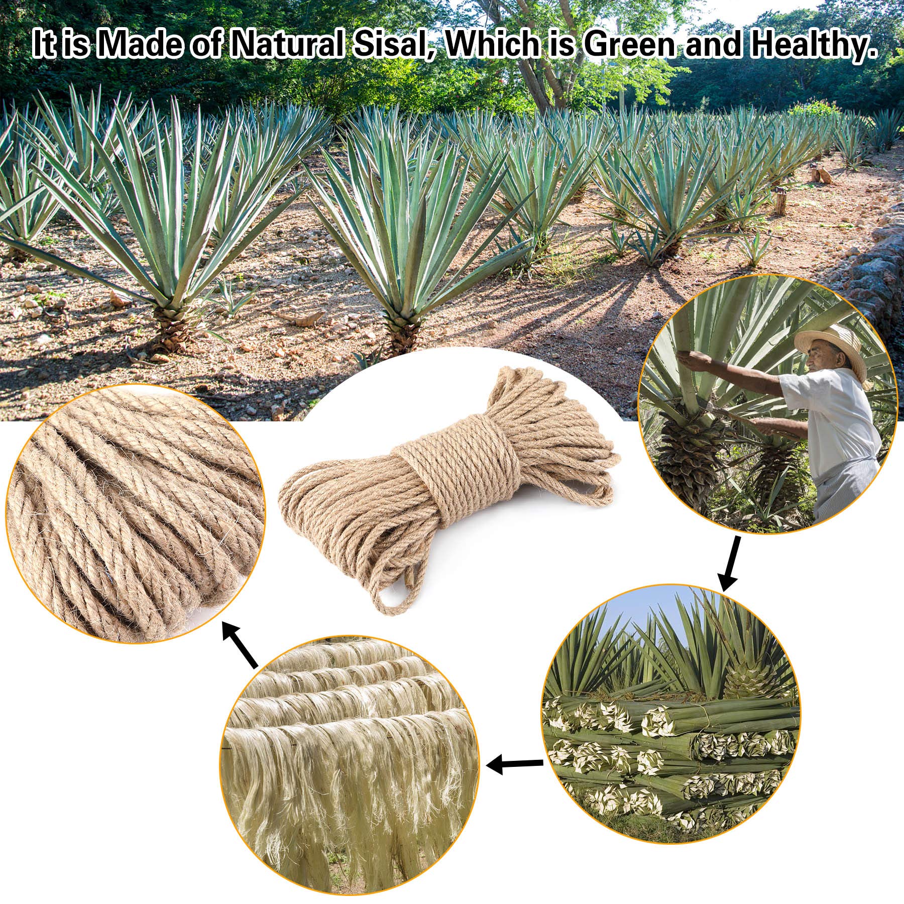 6 Mm 30 M Natural Sisal Rope for Cats – Perfect for DIY Scratching Posts, Cat Accessories & Household Use, Amazon Is Banned - Image 4