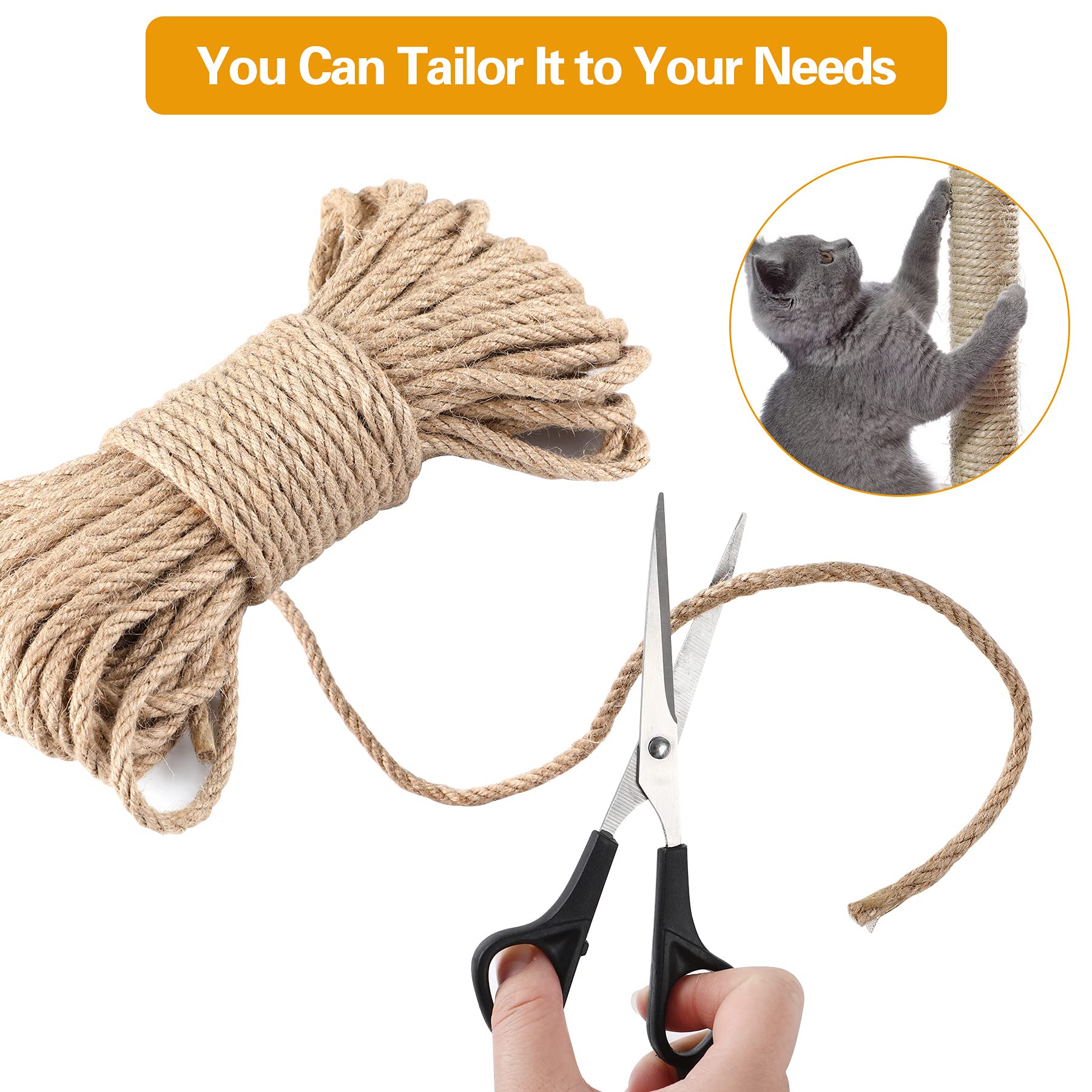 6 Mm 30 M Natural Sisal Rope for Cats – Perfect for DIY Scratching Posts, Cat Accessories & Household Use, Amazon Is Banned - Image 5
