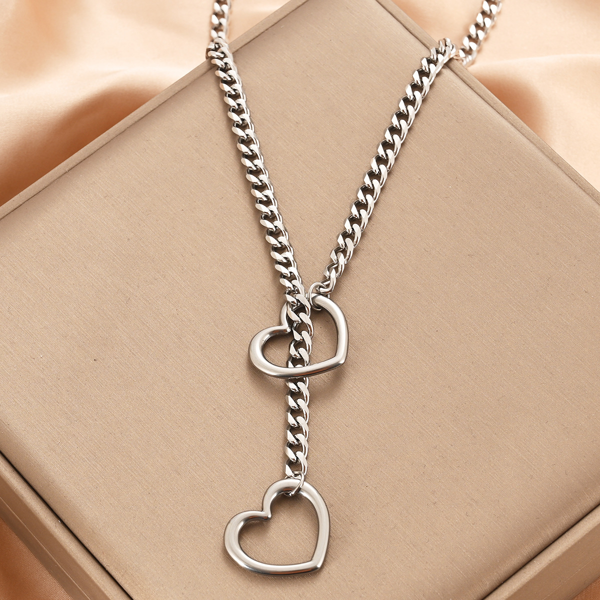 Cuban Adjustable Heart-Shaped Necklace - Elegant and Personalized Jewelry - Image 11