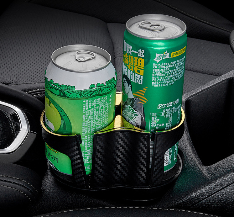 Car Water Cup Holder - Carbon Brazing, Dual Beverage Holder with Adjustable Base - Image 2