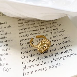 Women's Retro Titanium Steel Ring with Open Design - Light Luxury Style