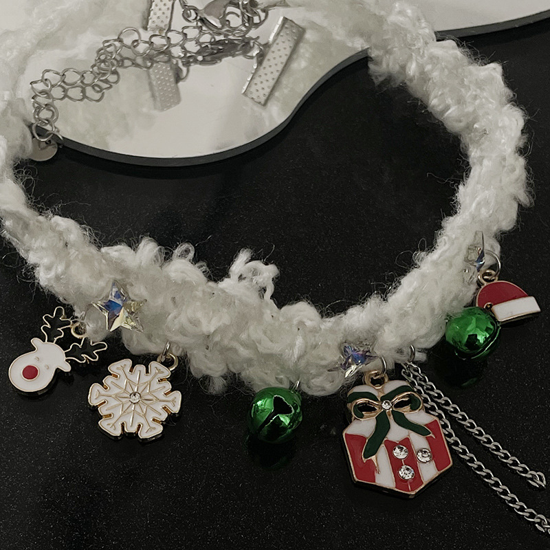 Festive Christmas Bell Snowflake Elk Necklace - Perfect Holiday Gift - Image 5