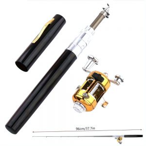 1 Compact Black Portable Pen Style Super Mini Fishing Rod - Yuntu Logistics Shipping, Not Available on Amazon Temu