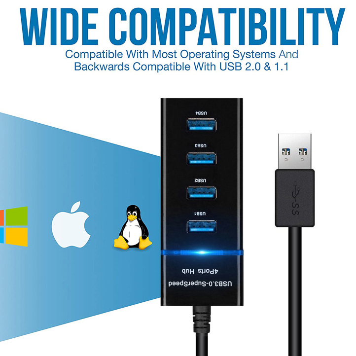 High-Speed 4-in-1 USB HUB Splitter 2.0 & 3.0 Multi-Adapter Cable for Desktop & Laptop - Image 5