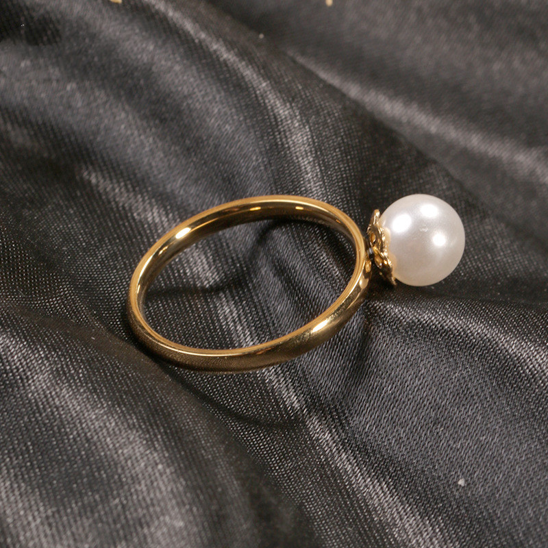 Gold-Plated Pearl Ring with Unique Design - Elegant & Eye-Catching - Image 2