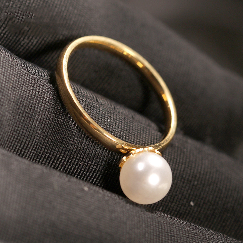Gold-Plated Pearl Ring with Unique Design - Elegant & Eye-Catching - Image 3
