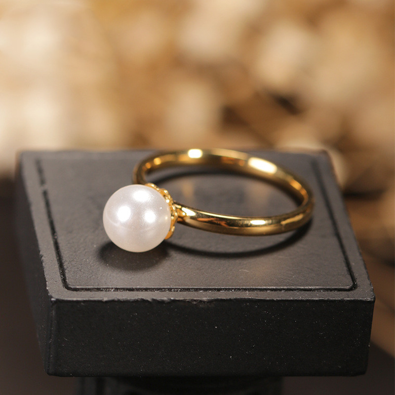 Gold-Plated Pearl Ring with Unique Design - Elegant & Eye-Catching - Image 5