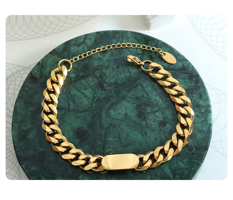 Stylish Cold Ins Chain Necklace and Bracelet Jewelry Set - Image 9