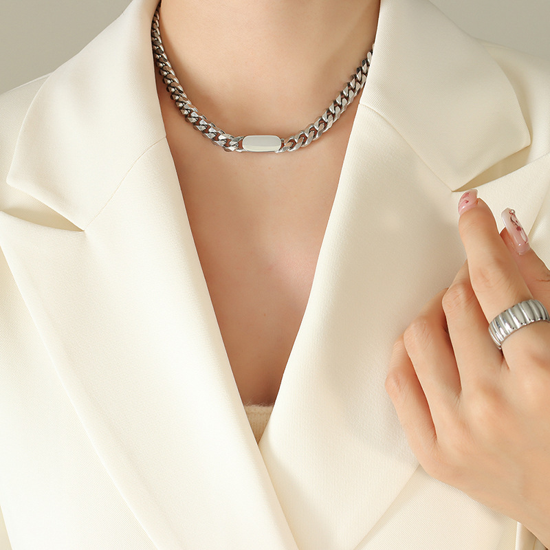 Stylish Cold Ins Chain Necklace and Bracelet Jewelry Set - Image 18