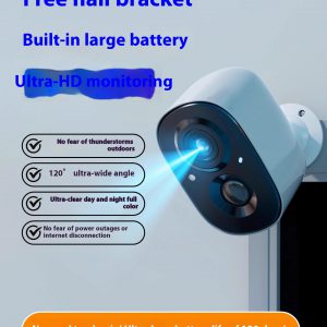 Wireless Battery Surveillance Camera with Wifi Connection - Mobile Phone Remote, Plug-in & Punch-free