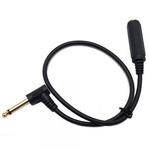 Mono Elbow Audio Cable for Microphone - Male to Female Connection