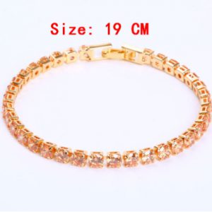 Iced Out Cubic Zirconia Tennis Bracelet - Gold Chain Crystal Jewelry for Men & Women