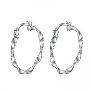 Stylish Circle Endless Hoop Earrings - Twist Design, 30MM Hypoallergenic Jewelry Gifts