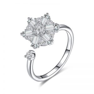 Trendy Yu Hao Jewelry: High-Speed Rotating Zircon Ring with Micro-Inlay