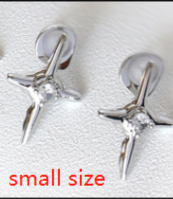 Ins Cross Kvk Diamond Earrings - Simple and Elegant Ear Jewelry for Women - Image 2