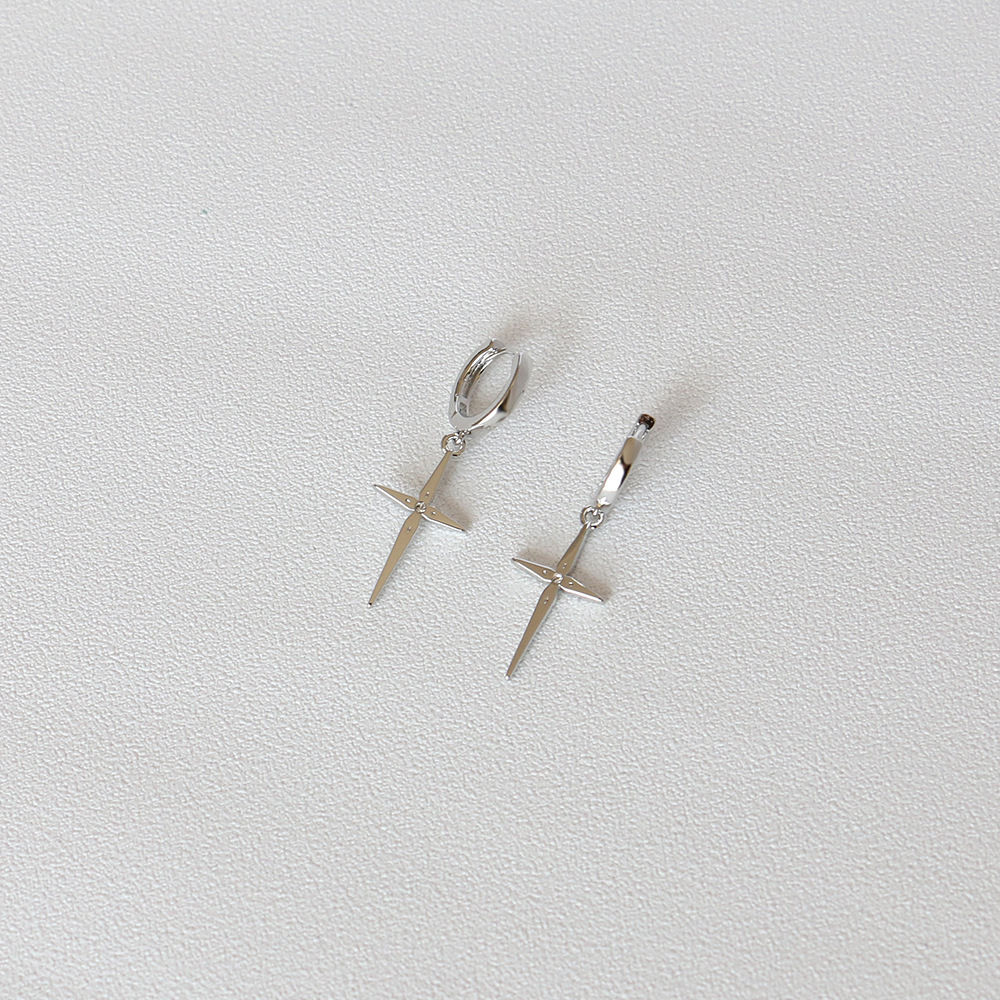 Ins Cross Kvk Diamond Earrings - Simple and Elegant Ear Jewelry for Women - Image 5