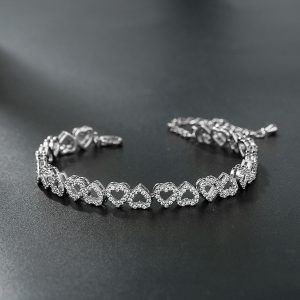 Girl's Premium Diamond Bracelet Featuring a Stunning Full Diamond Heart