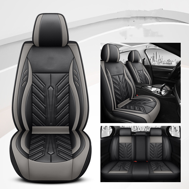 Premium Wear-Resistant Full-Leather Car Seat Cushion with Contrast Stitching