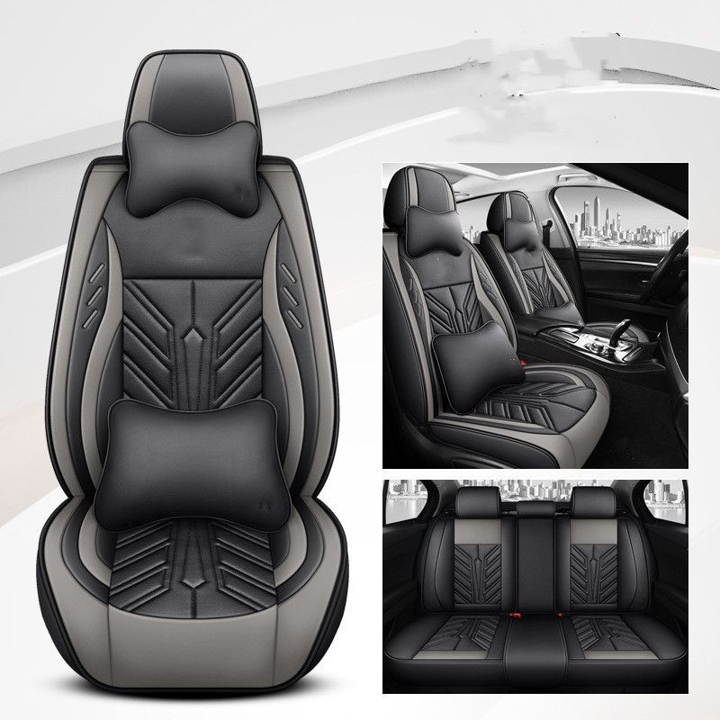 Premium Wear-Resistant Full-Leather Car Seat Cushion with Contrast Stitching - Image 2