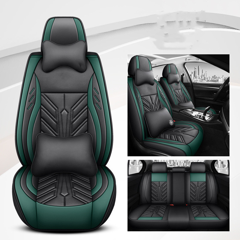 Premium Wear-Resistant Full-Leather Car Seat Cushion with Contrast Stitching - Image 4