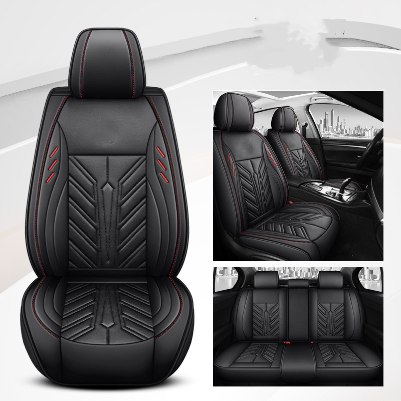 Premium Wear-Resistant Full-Leather Car Seat Cushion with Contrast Stitching - Image 9