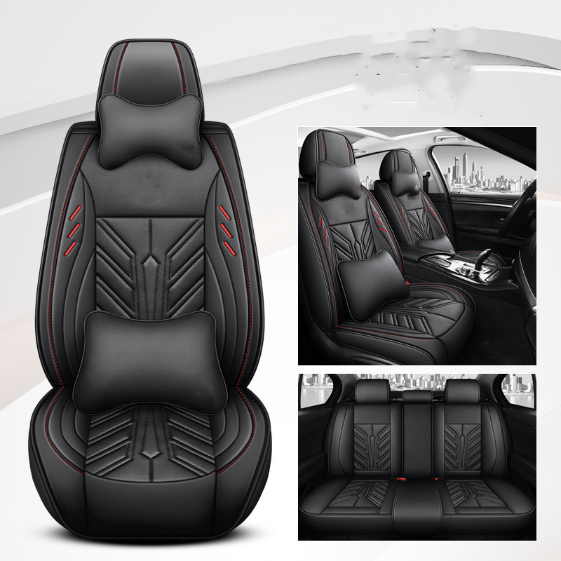 Premium Wear-Resistant Full-Leather Car Seat Cushion with Contrast Stitching - Image 10