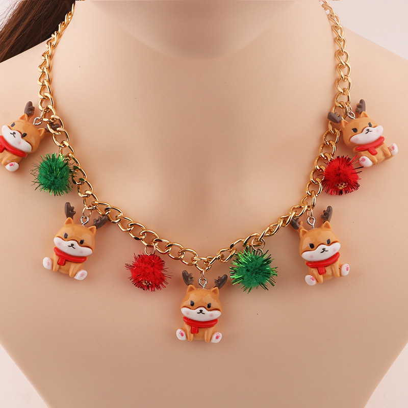 Unique Christmas Tree Bell Santa Claus Necklace - Customizable Clavicle Chain Women's Jewelry - Image 4