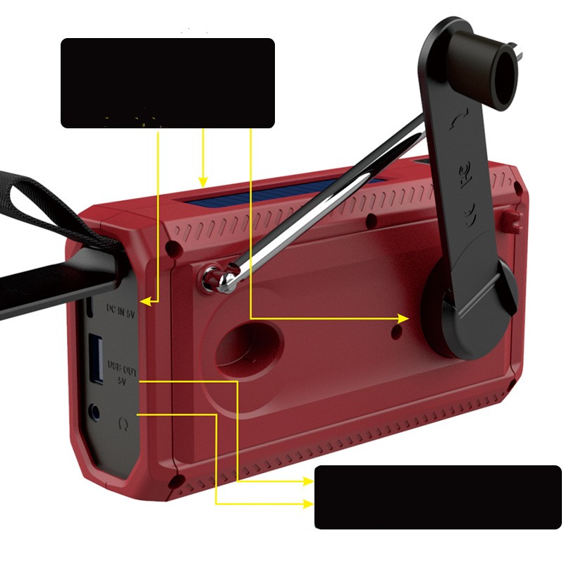 Outdoor Emergency Radio with Solar Power and Hand-Crank High-Intensity Lighting - Image 3