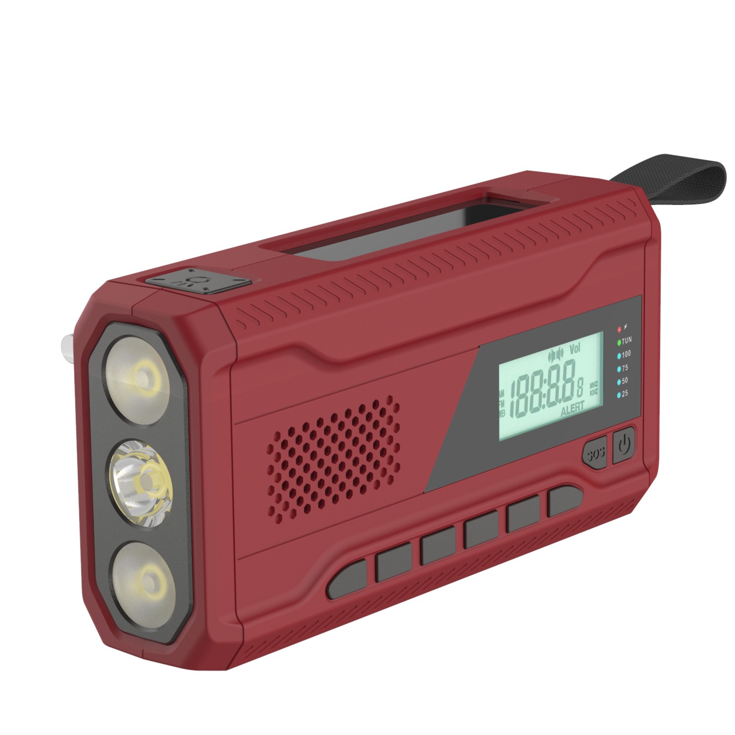 Outdoor Emergency Radio with Solar Power and Hand-Crank High-Intensity Lighting - Image 4