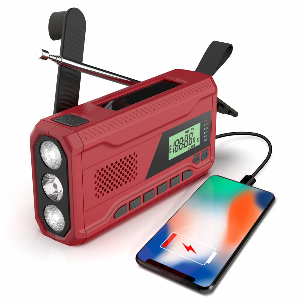 Outdoor Emergency Radio with Solar Power and Hand-Crank High-Intensity Lighting - Image 5