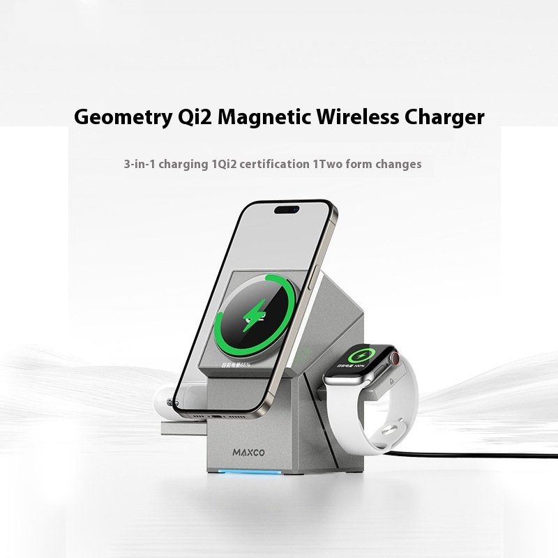 Qi2 Protocol Magnetic Touch Rotating Wireless Charger - Fast & Convenient Charging Solution