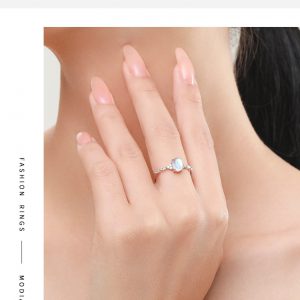 S925 Sterling Silver Ins Cold Style Moonstone Ring - Elegant Fashion Accessory