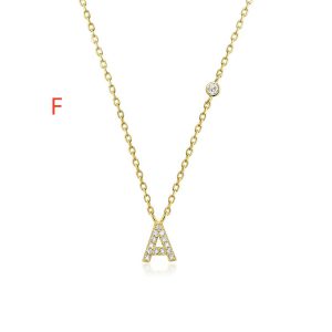 Luxury Gold Color A-Z Initials Necklace for Women - Cute CZ Pendant Fashion Jewelry Gift for Parties and Weddings