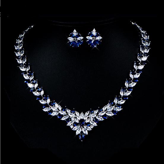 Zircon Flower Stud Necklace Set - Elegant Jewelry for Any Occasion - Image 4