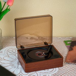 Vintage Wooden Portable CD Player Tray for Music Lovers