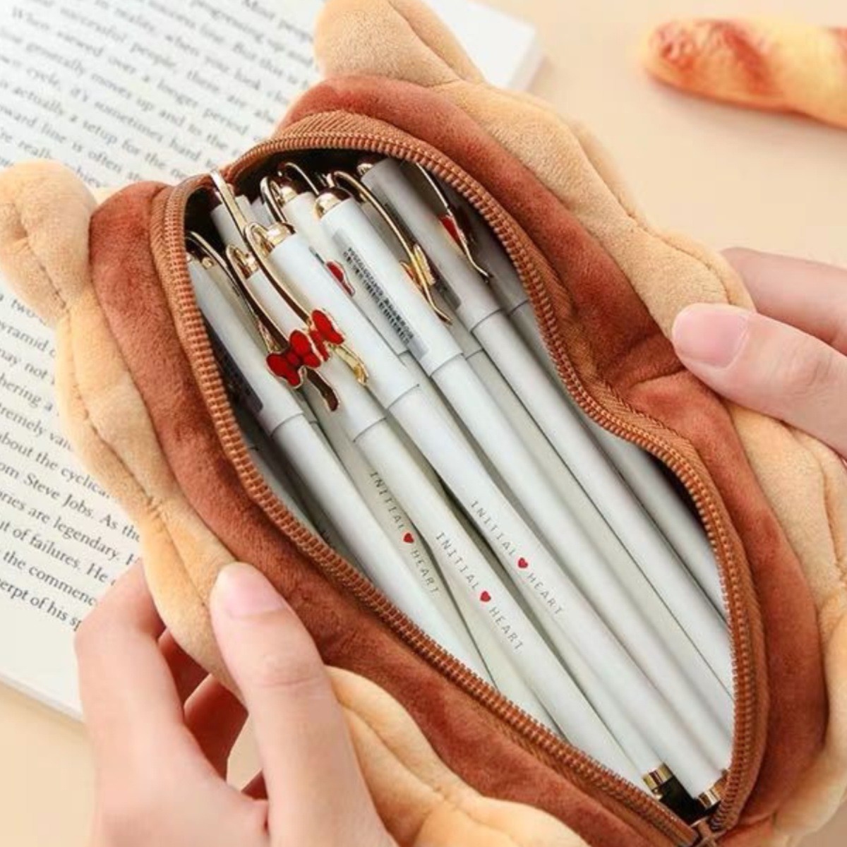 Plush Sandwich Biscuit Pencil Bag - Adorable and Functional Storage Solution - Image 7