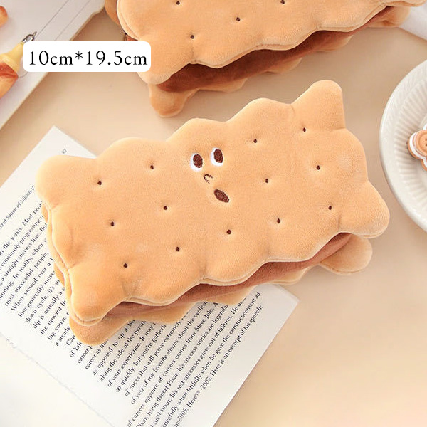 Plush Sandwich Biscuit Pencil Bag - Adorable and Functional Storage Solution - Image 9