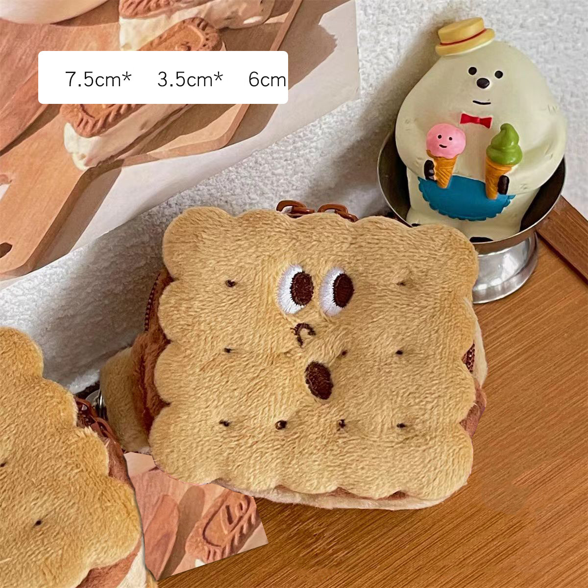 Plush Sandwich Biscuit Pencil Bag - Adorable and Functional Storage Solution - Image 12