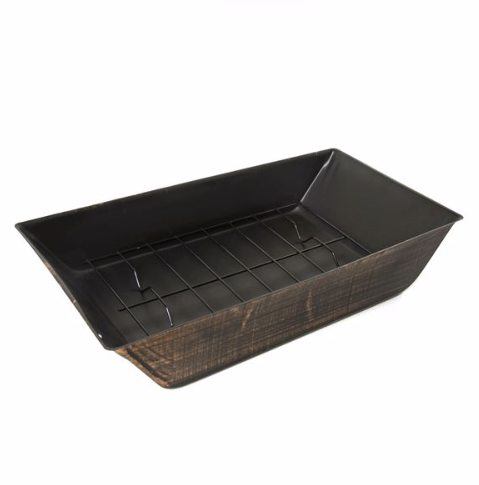 37 Inch Rectangular Metal Outdoor Wood Burning Fireplace - Stylish Outdoor Fireplace with Built-in Log Storage & Brush Stick for Cozy Patio, Garden & Backyard Fire Pits - Image 10