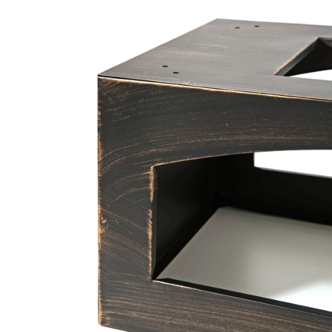 37 Inch Rectangular Metal Outdoor Wood Burning Fireplace - Stylish Outdoor Fireplace with Built-in Log Storage & Brush Stick for Cozy Patio, Garden & Backyard Fire Pits - Image 11